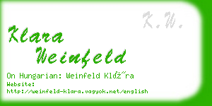 klara weinfeld business card